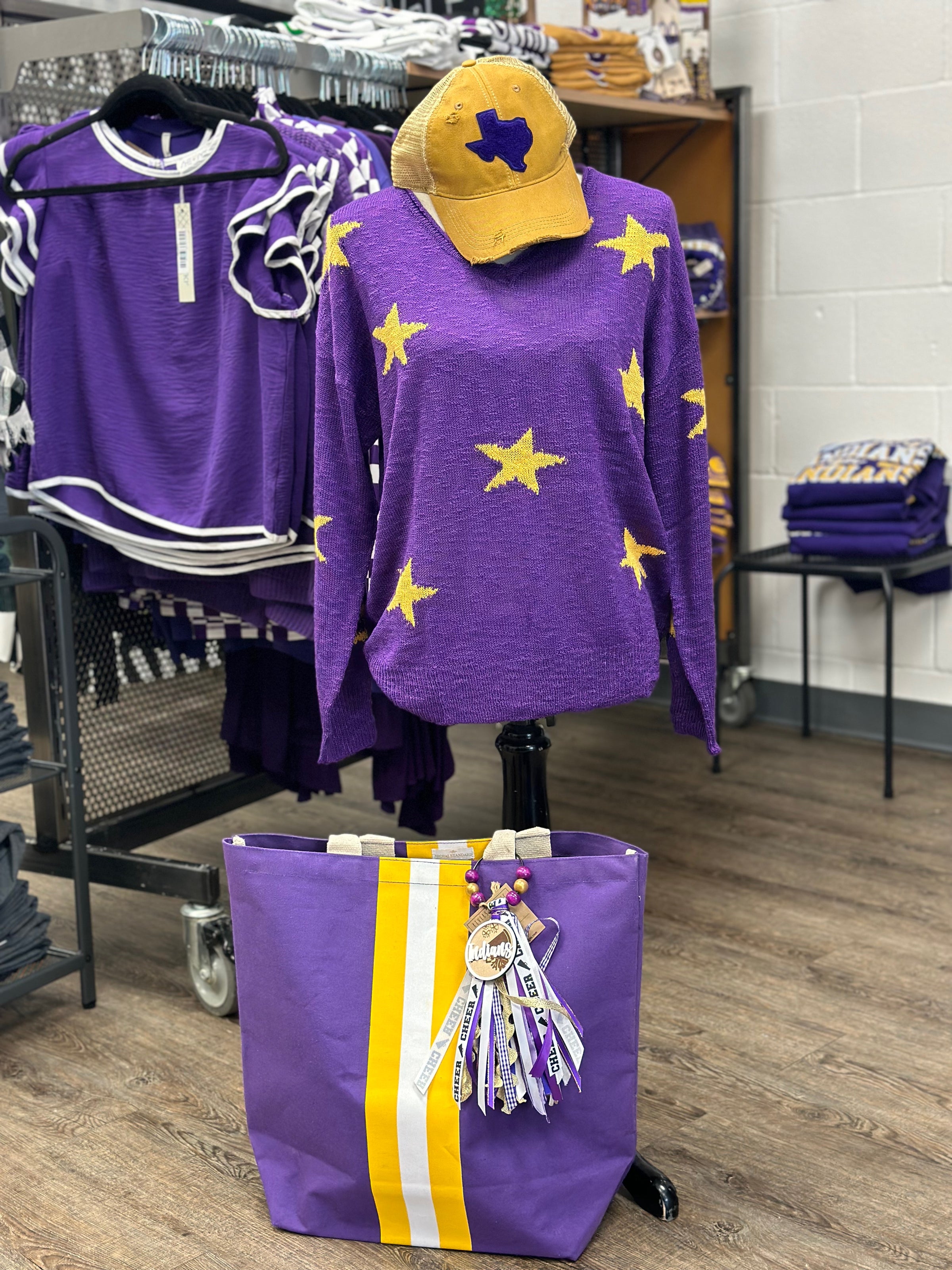 Purple & Gold Sweater w/Stars