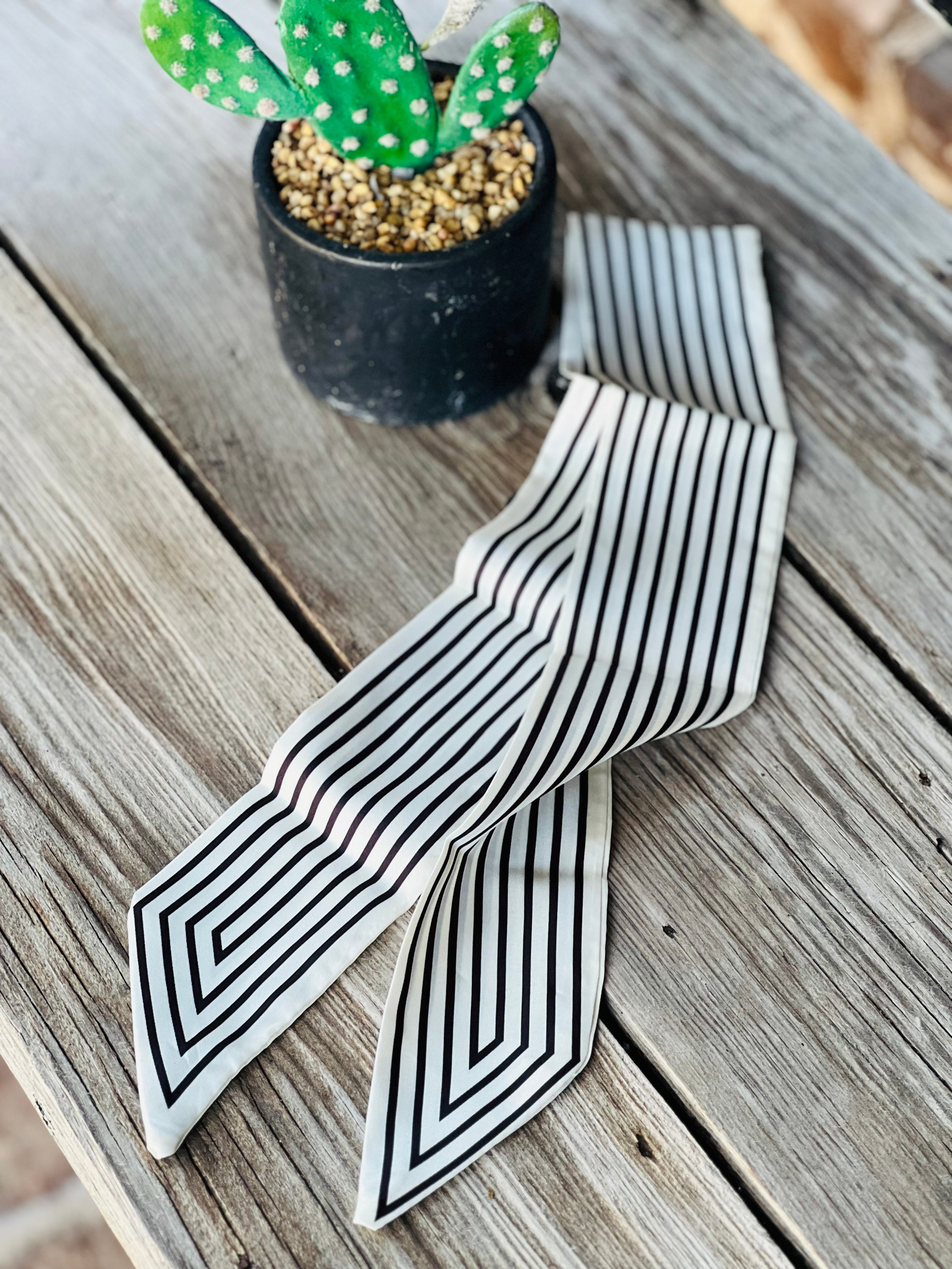 Striped Hair Scarf or Bag Tie