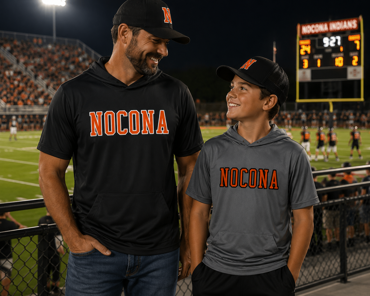 PREORDER | Nocona Block Script Hooded DriFit Tees