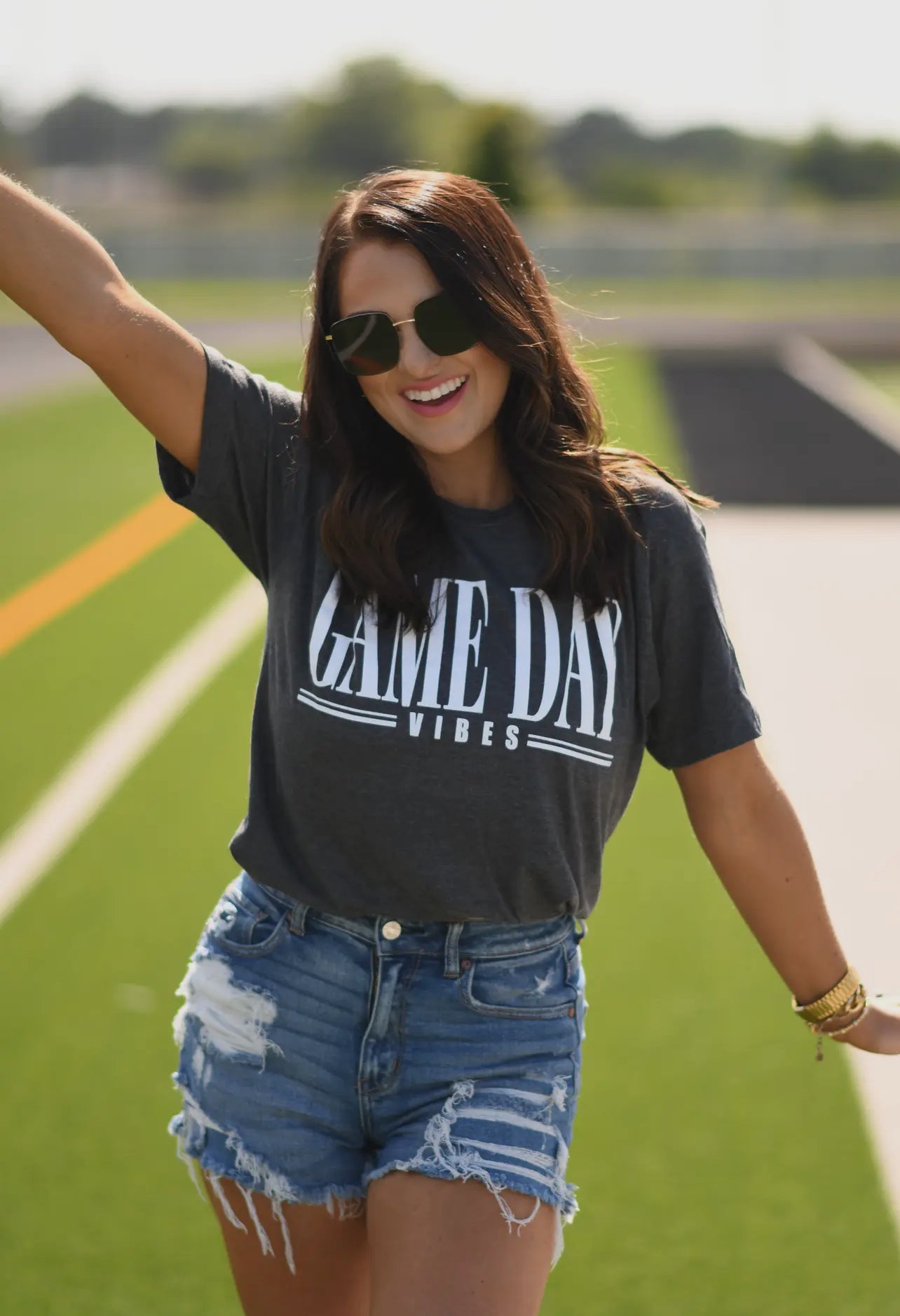 Heather Charcoal Game Day Vibes Tees