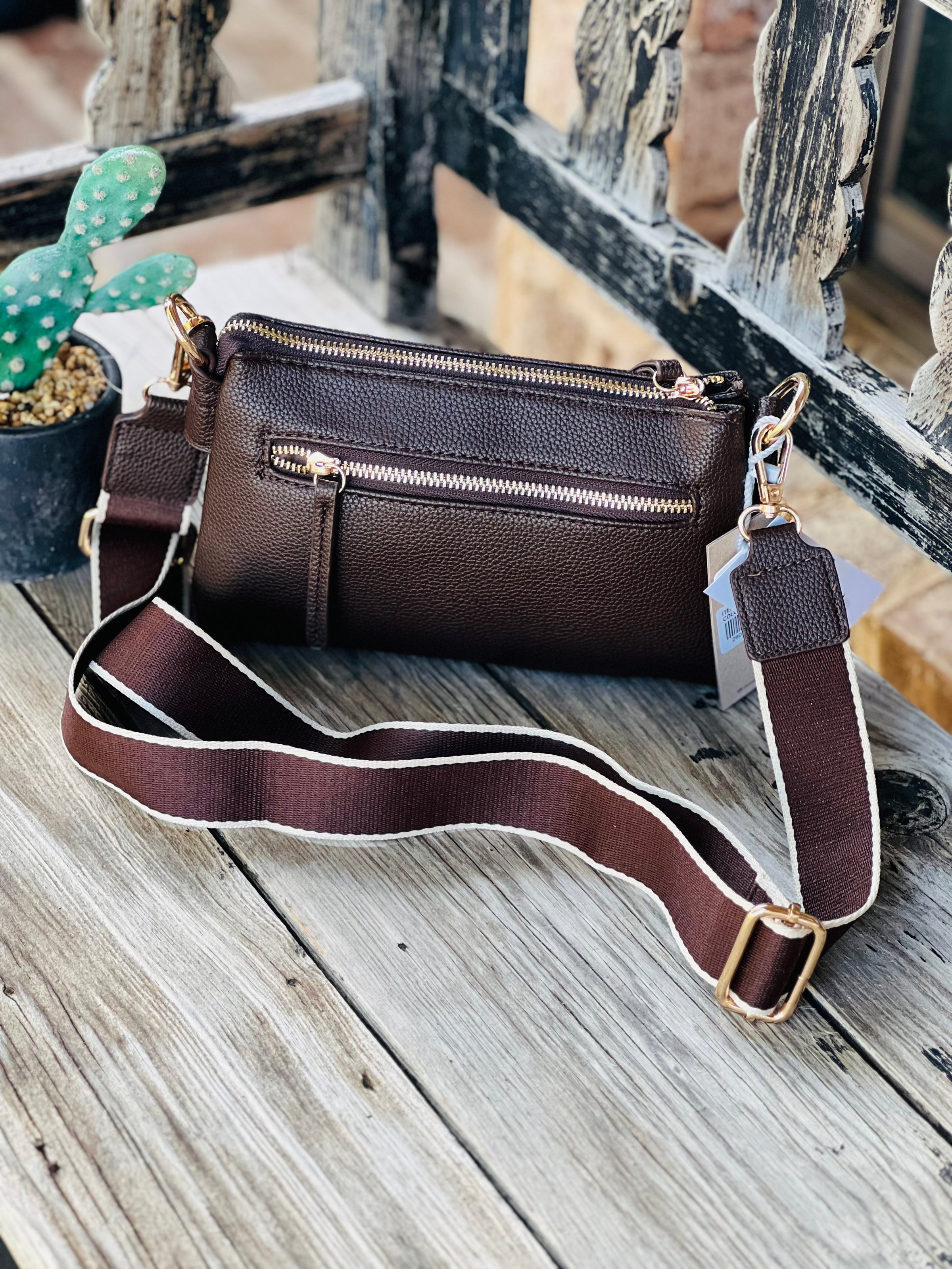 Allie Multi Compartment Canvas Strap Crossbody