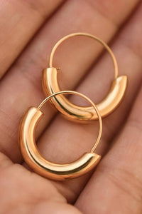 18K Gold Plated Waterproof Stainless Steel Hoop Earrings