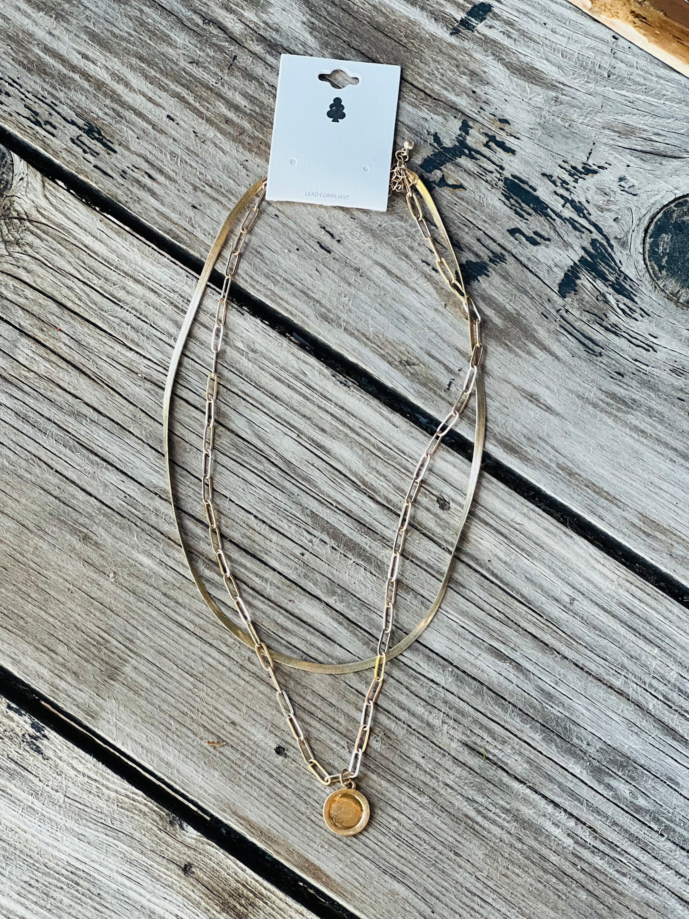 Layered Disc Chain Necklace