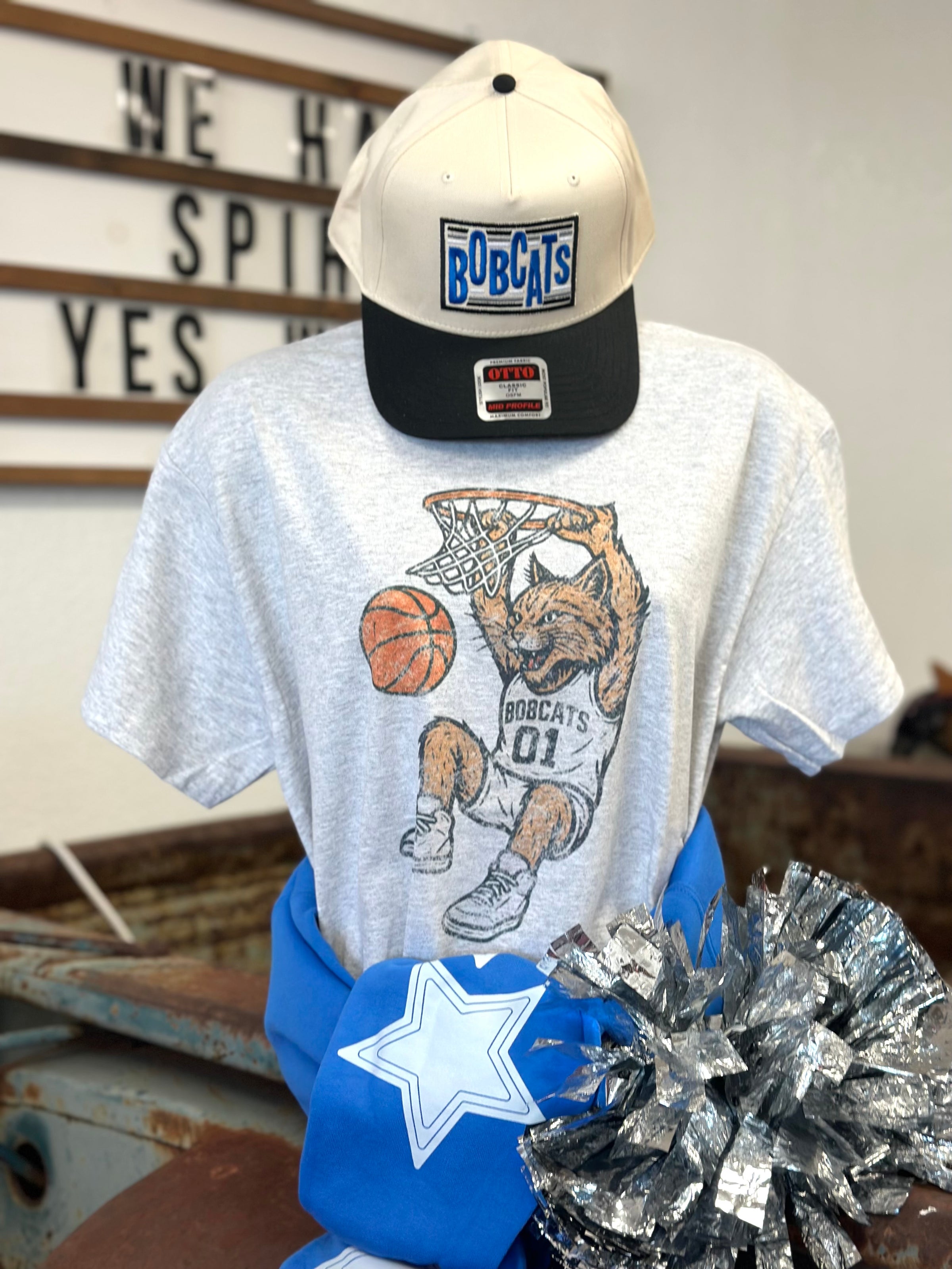 Bobcats Vintage Basketball Tee