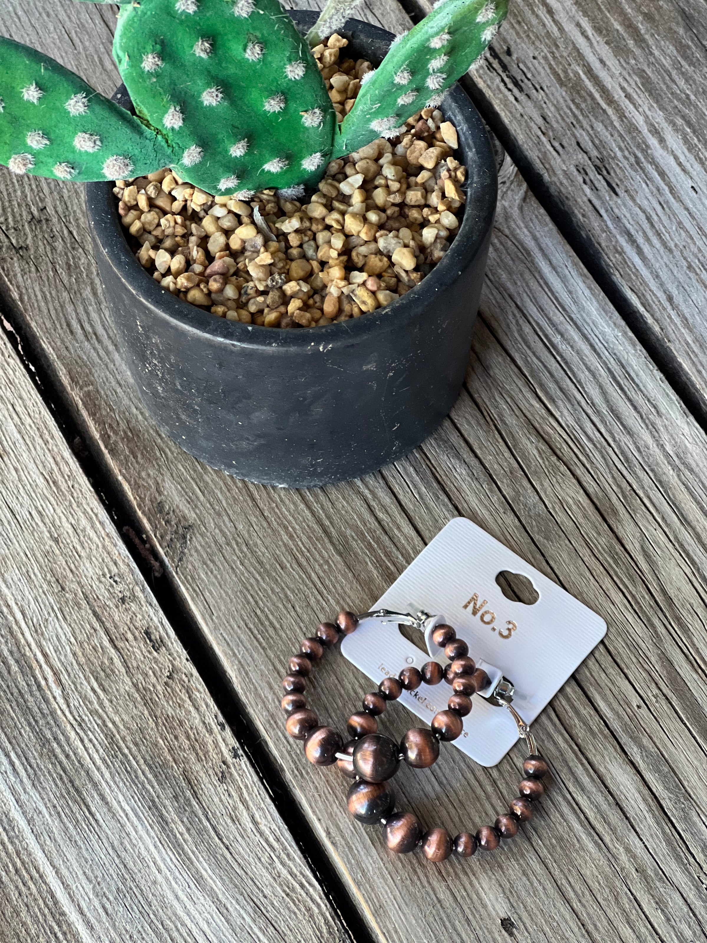 Bronzed Multi Bead Earrings