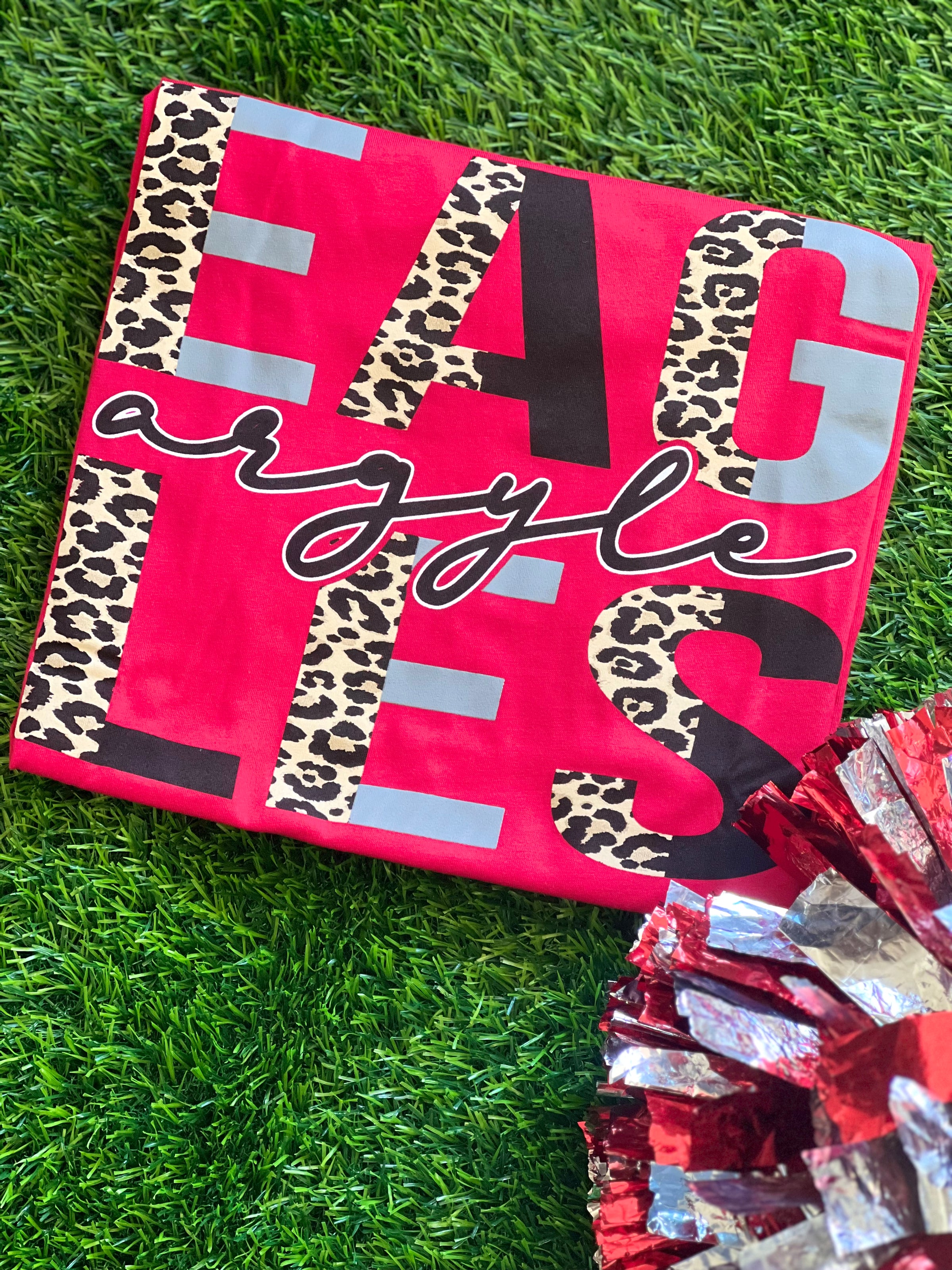 Argyle Eagles Leopard Split Tee