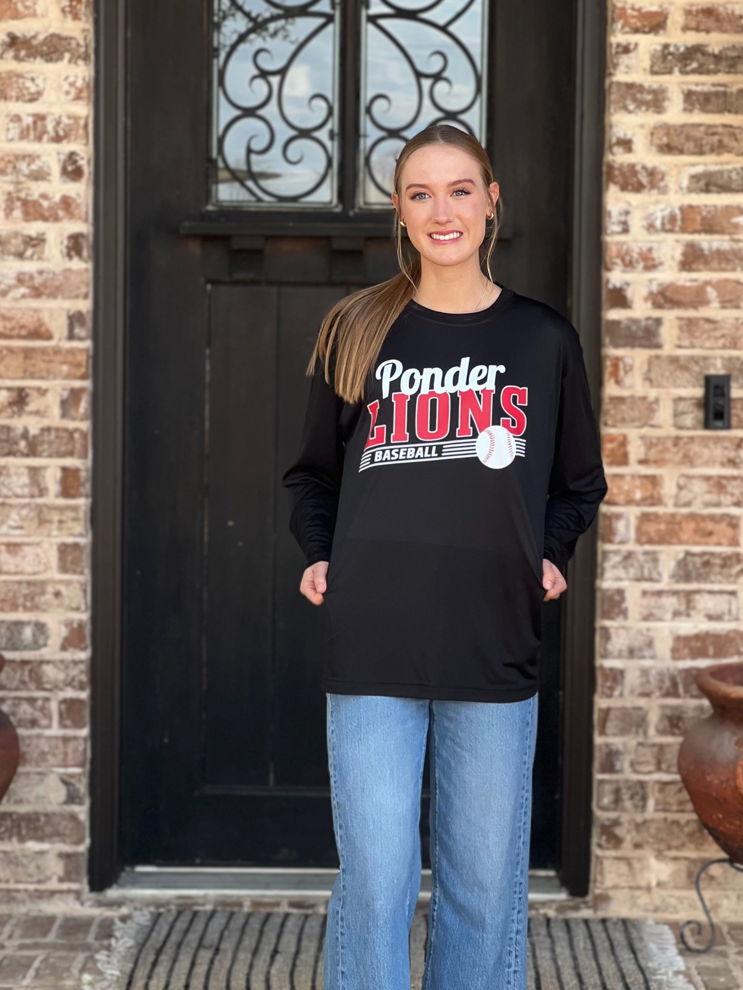 Ponder Lions Baseball Long Sleeve Dri Fit Tee