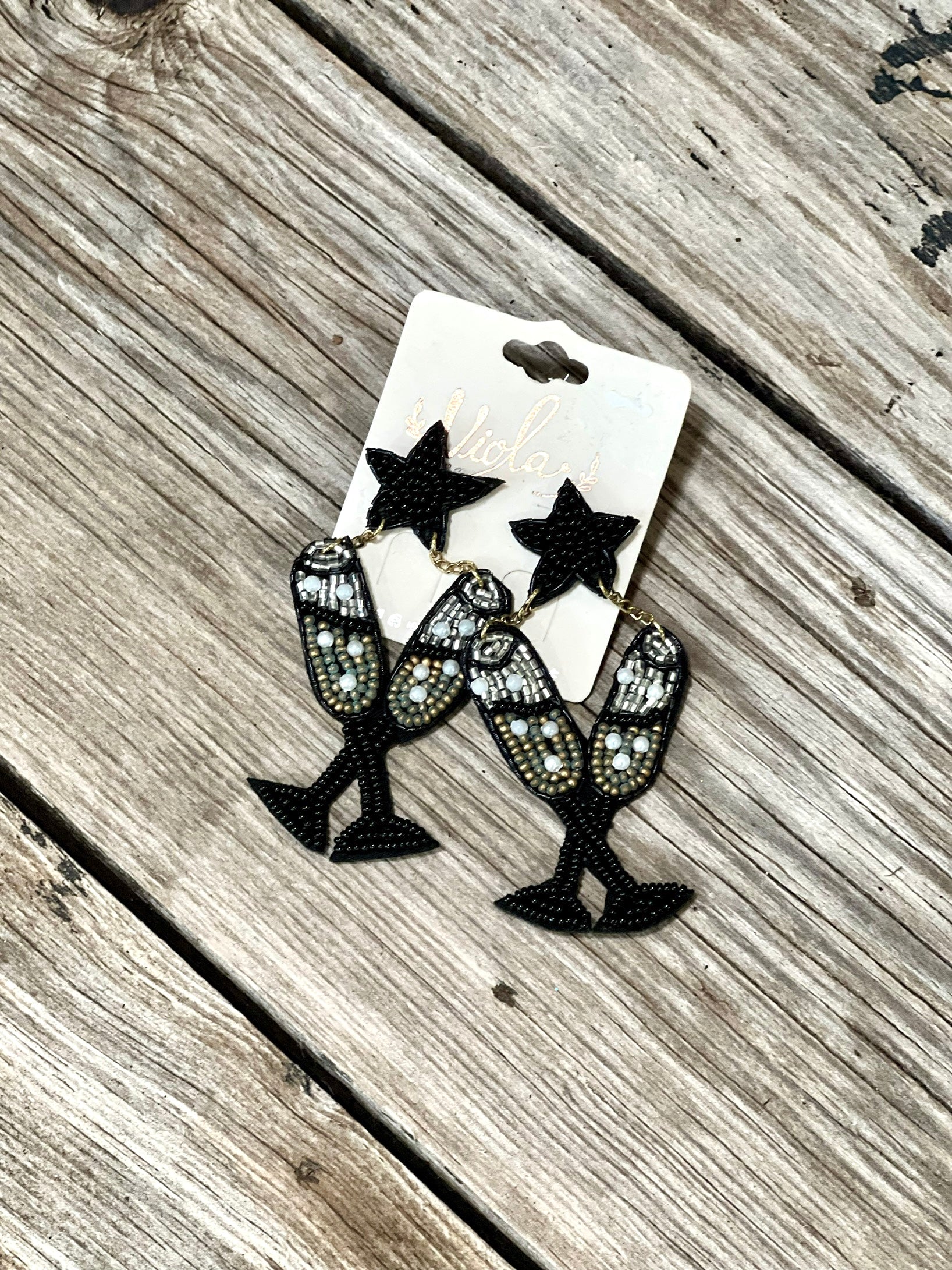 Cheers & Stars Beaded Earrings