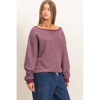 Striped Off The Shoulder Sweatshirt