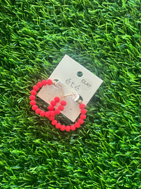 Red Matte Clay Ball Hoops