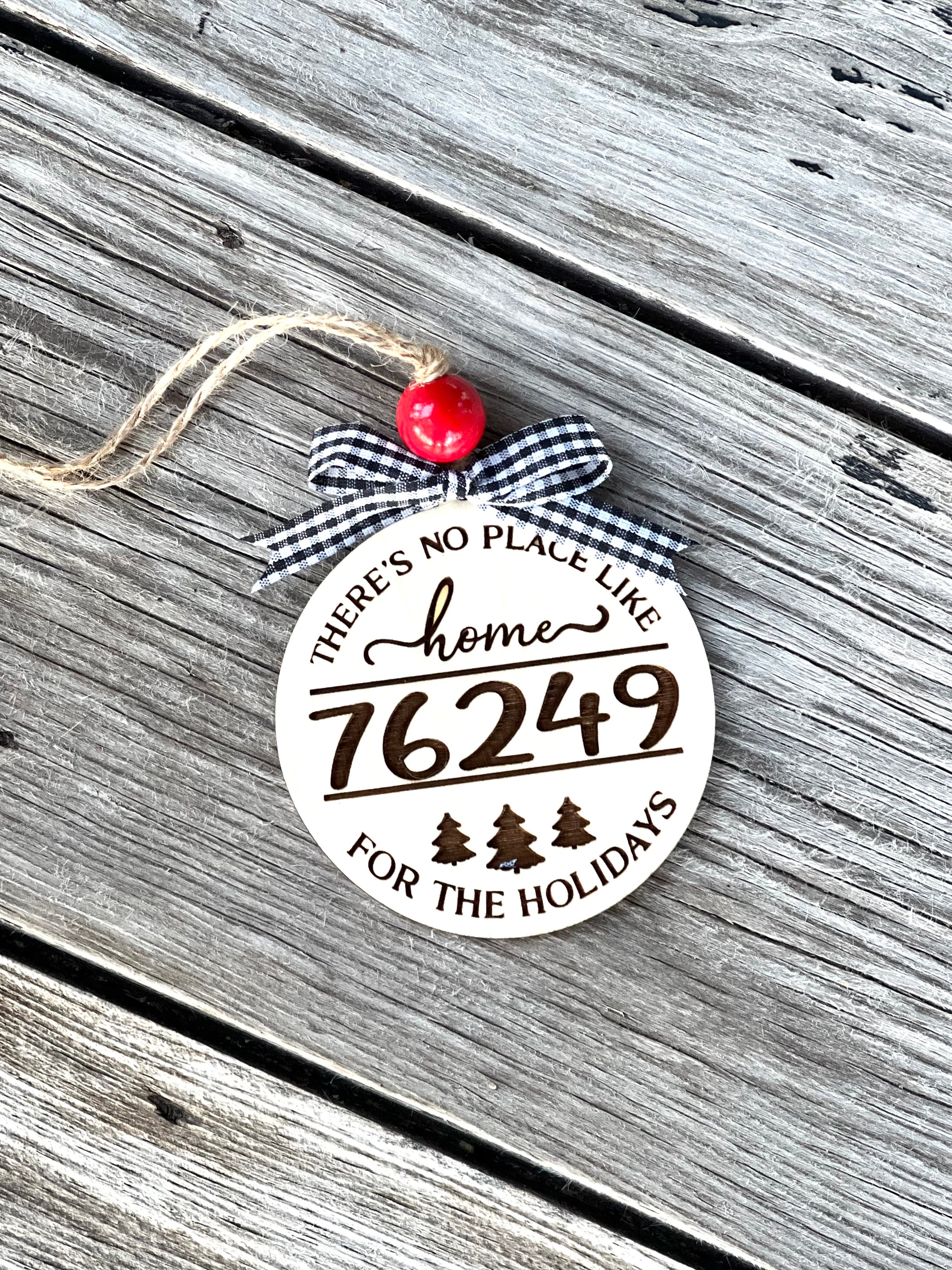 76249 Bow Tree Wood Ornament