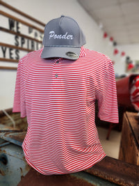 Cutter & Buck Virtue Eco Red & White Striped Polo