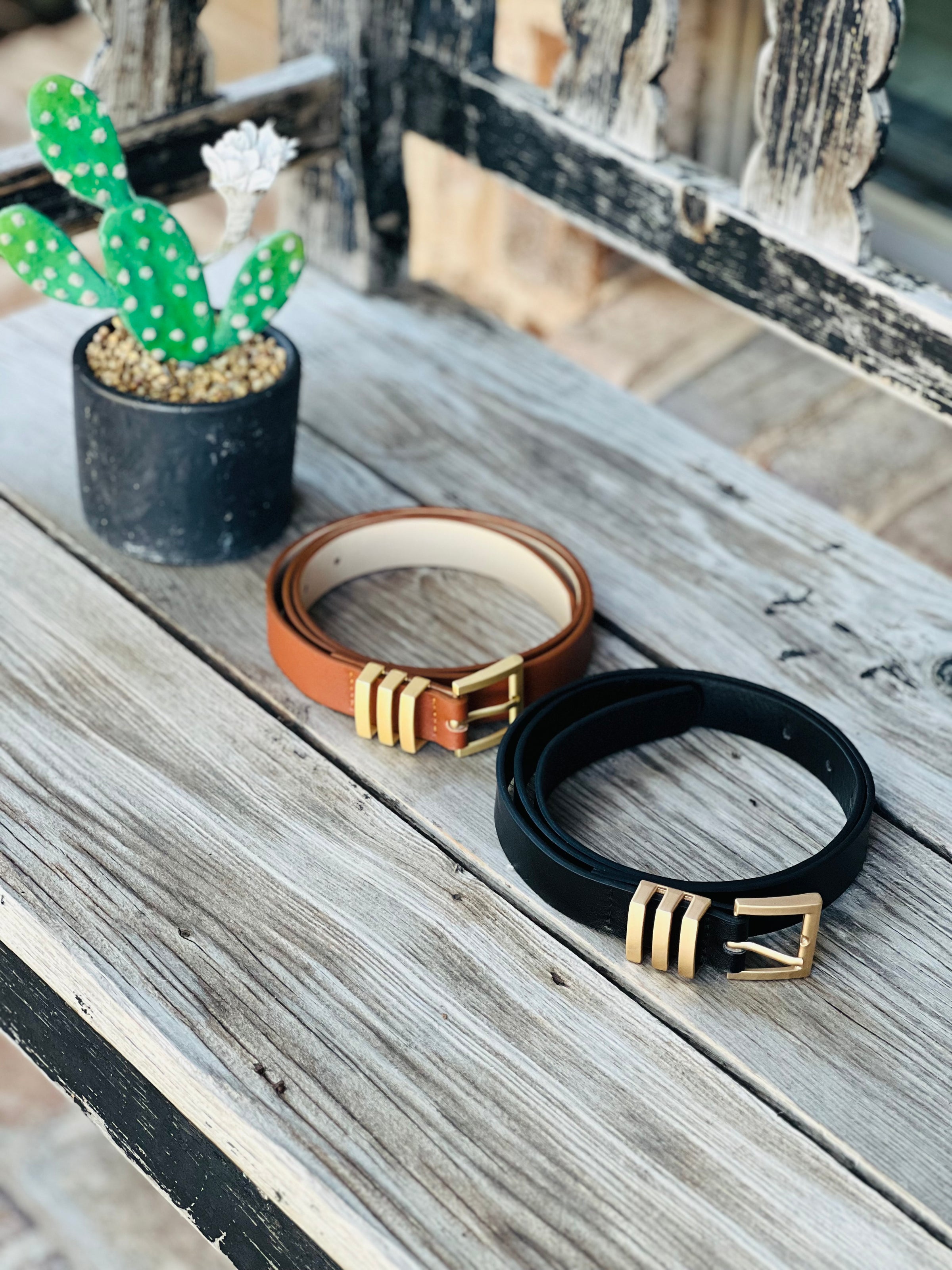 Metal Patterned Square Buckle Belt