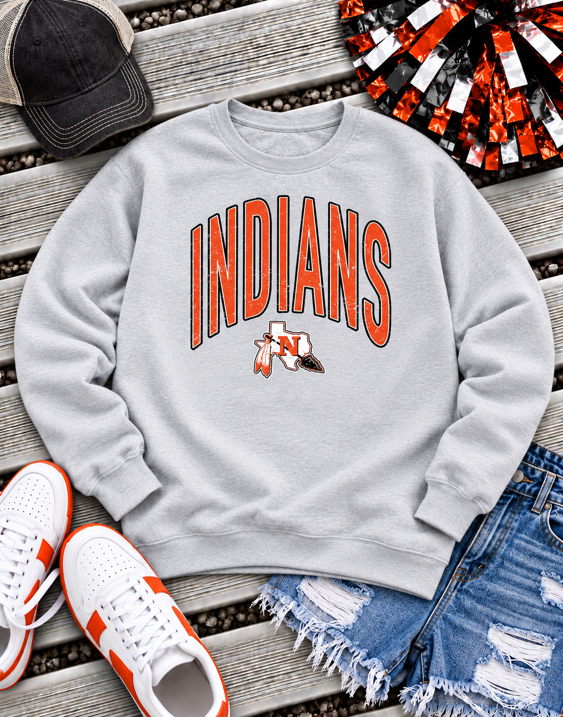 PREORDER | Indians Distressed Mascot Sweatshirt