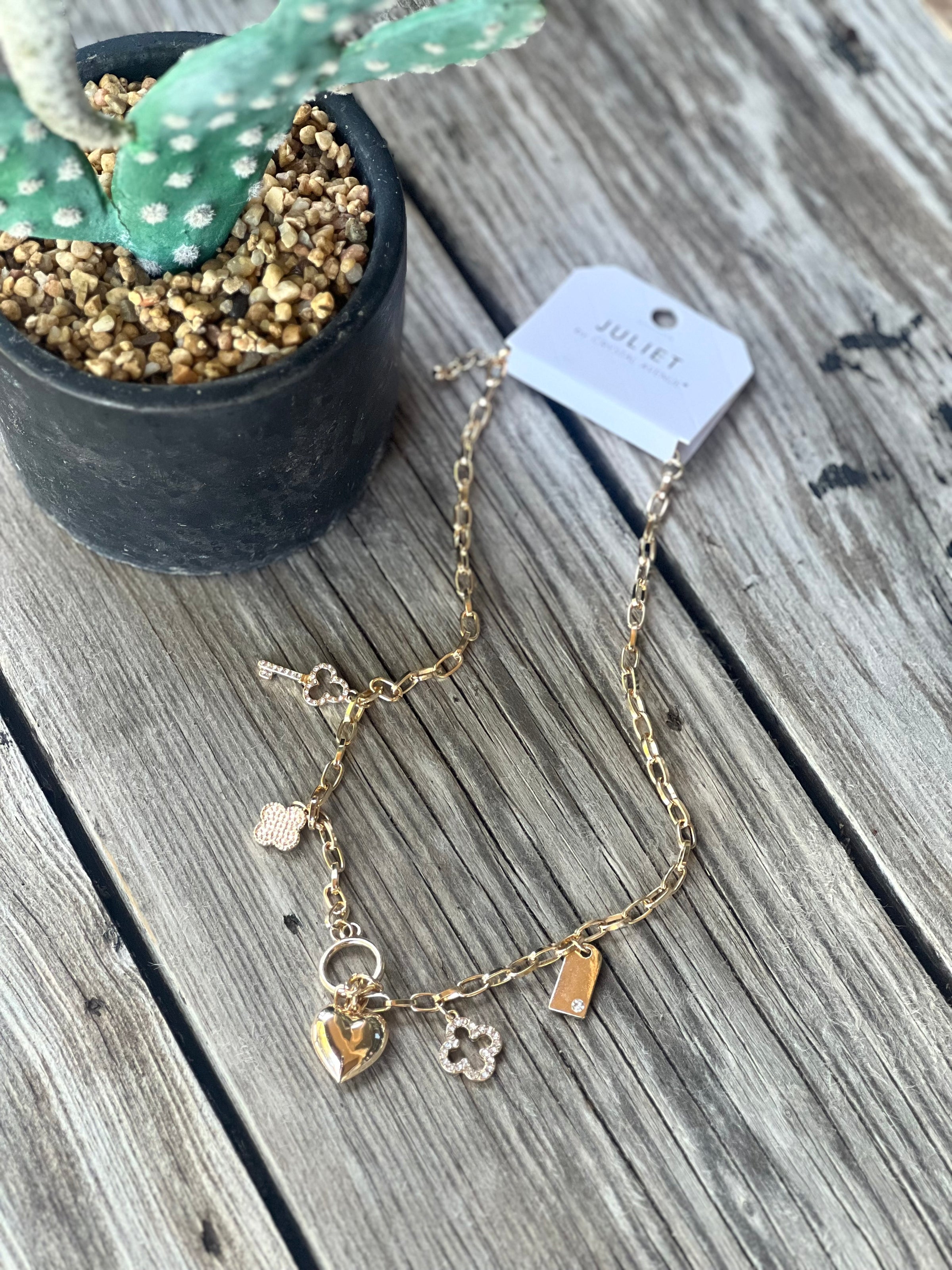 Lock & Chain Charm Necklace