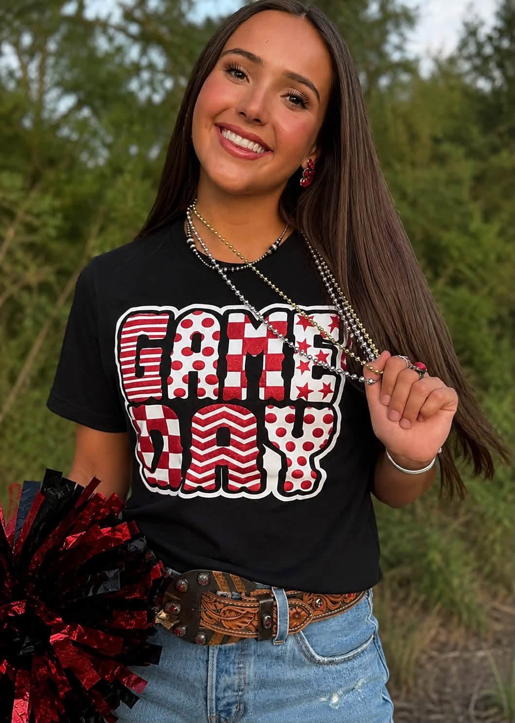 PREORDER | Huffman Funky Game Day w/ Red Glitter Puff Tee