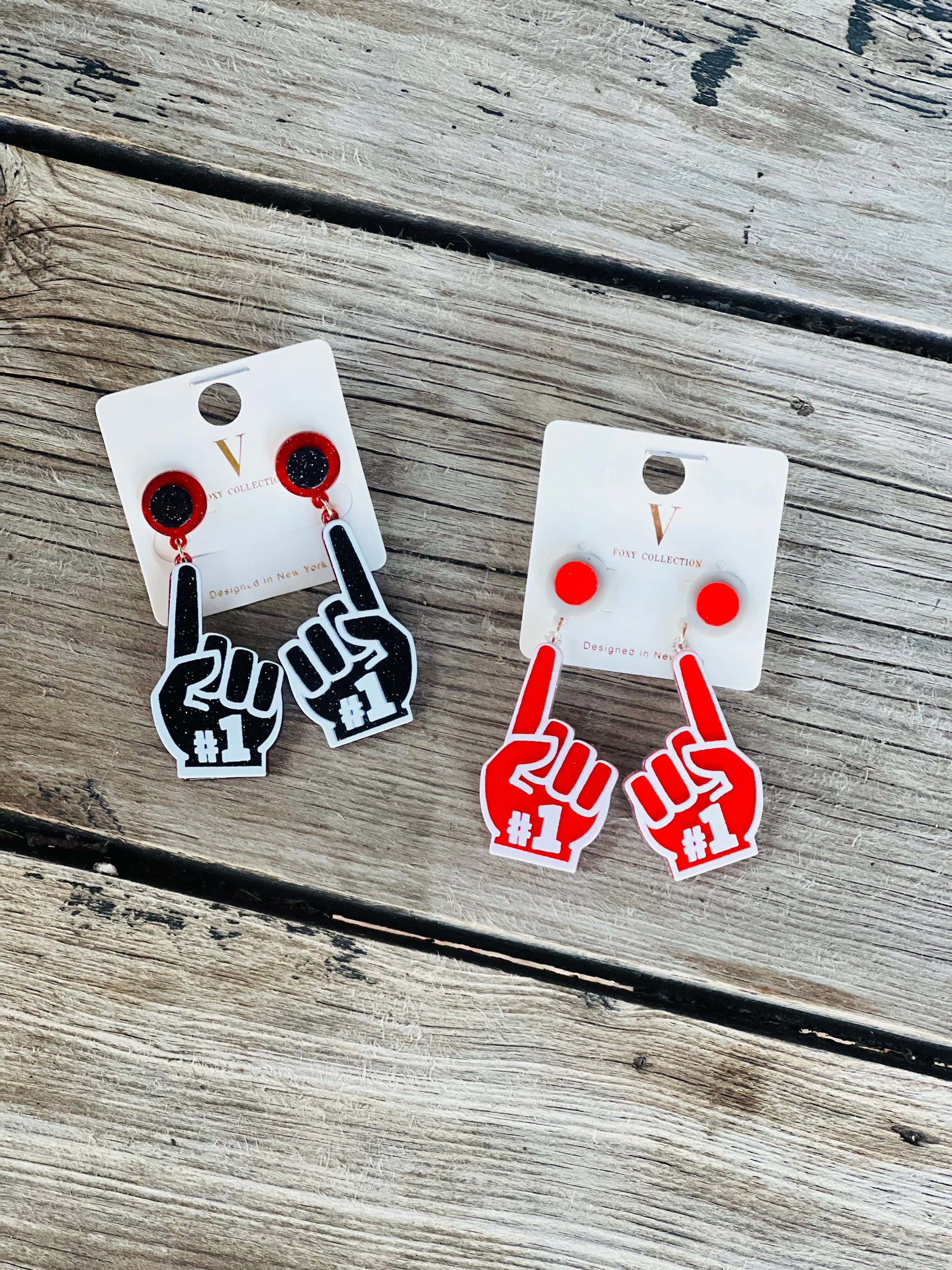 Acrylic #1 Finger Earrings