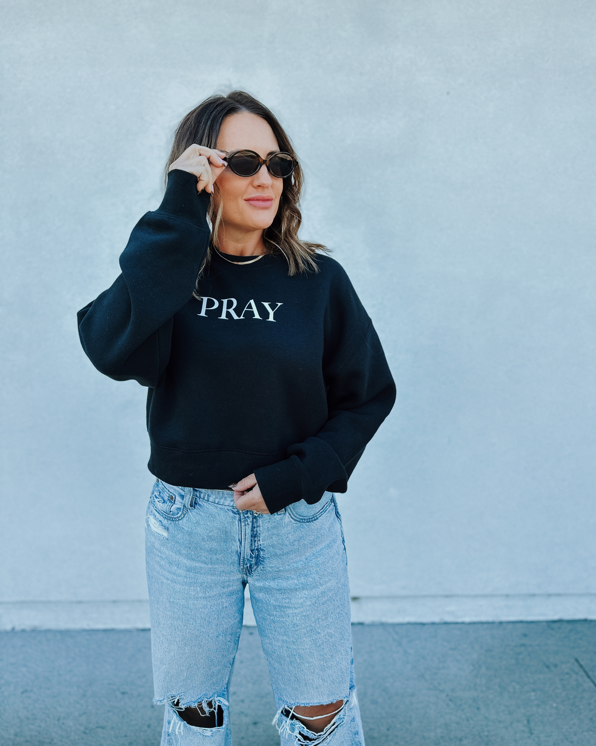 Pray Cropped Sweatshirt