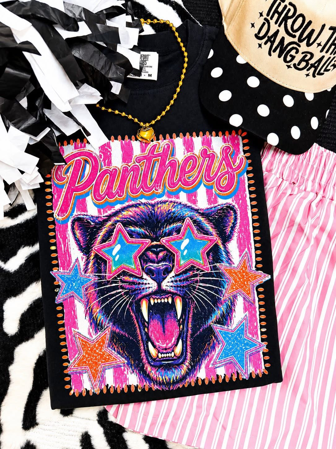 PREORDER | Custom Pink Stripe Vintage Mascot Tees
