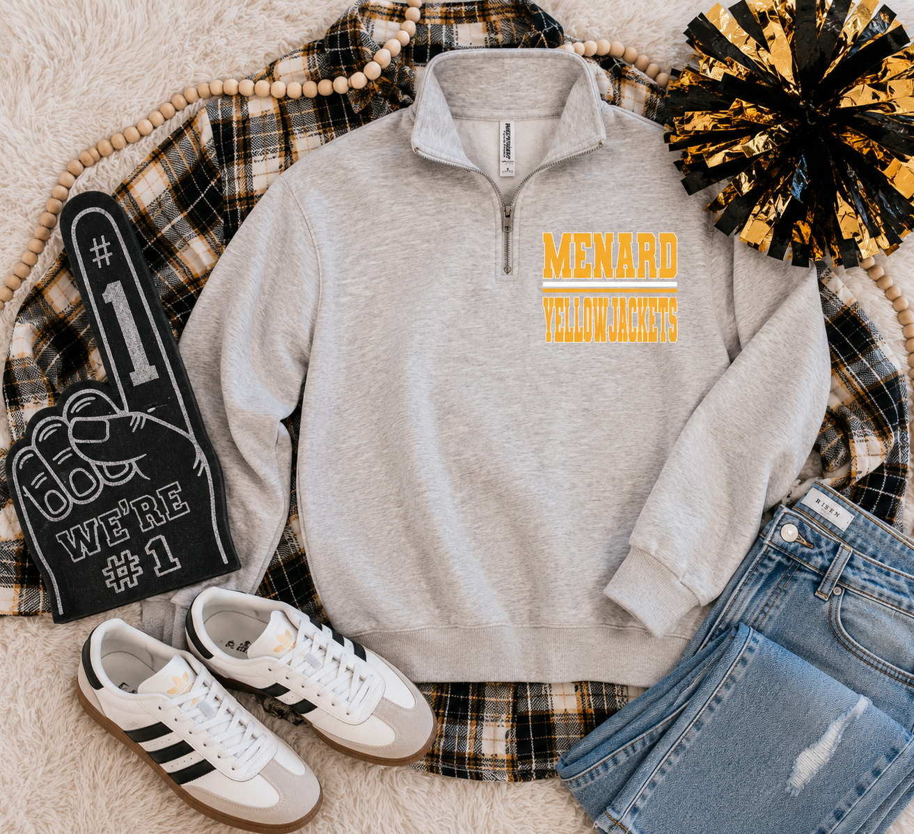 PREORDER | Menard Stacked Pocket Quarter Zip Sweatshirt
