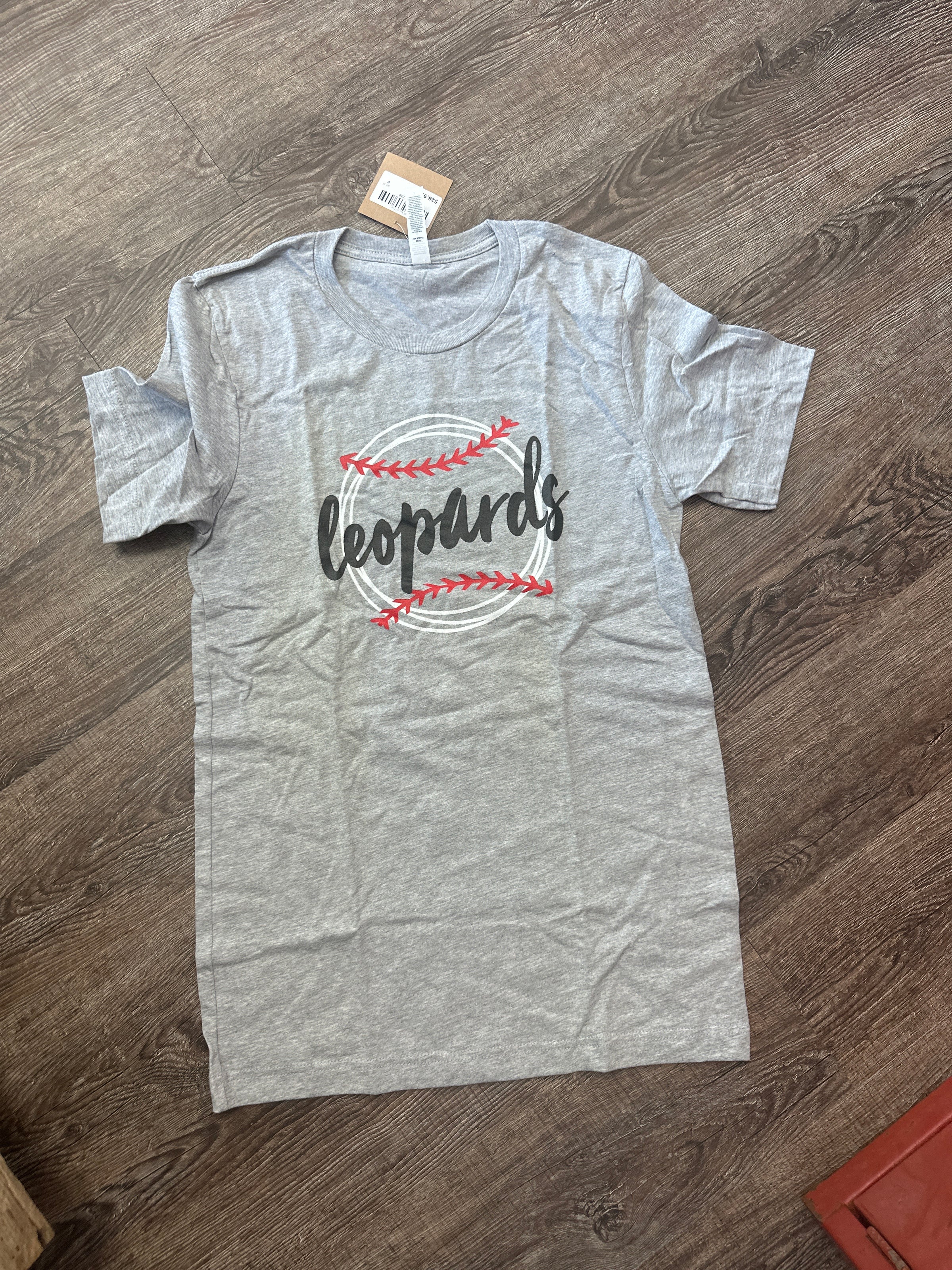 Leopards Baseball Script Tee