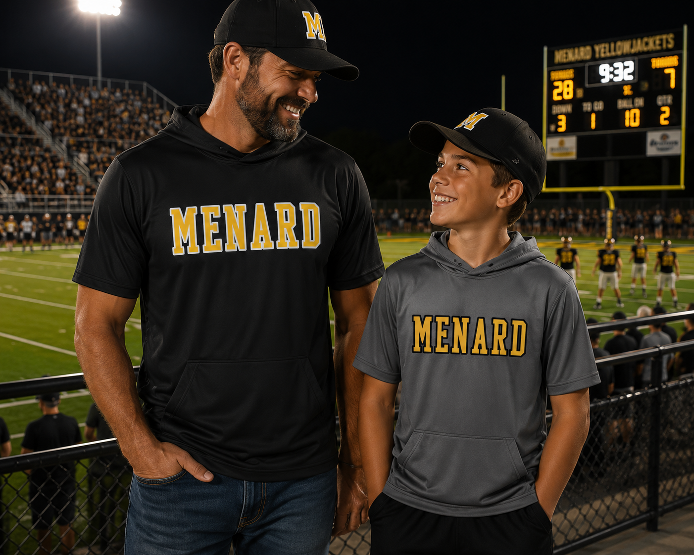 PREORDER | Menard Block Script Hooded DriFit Tees