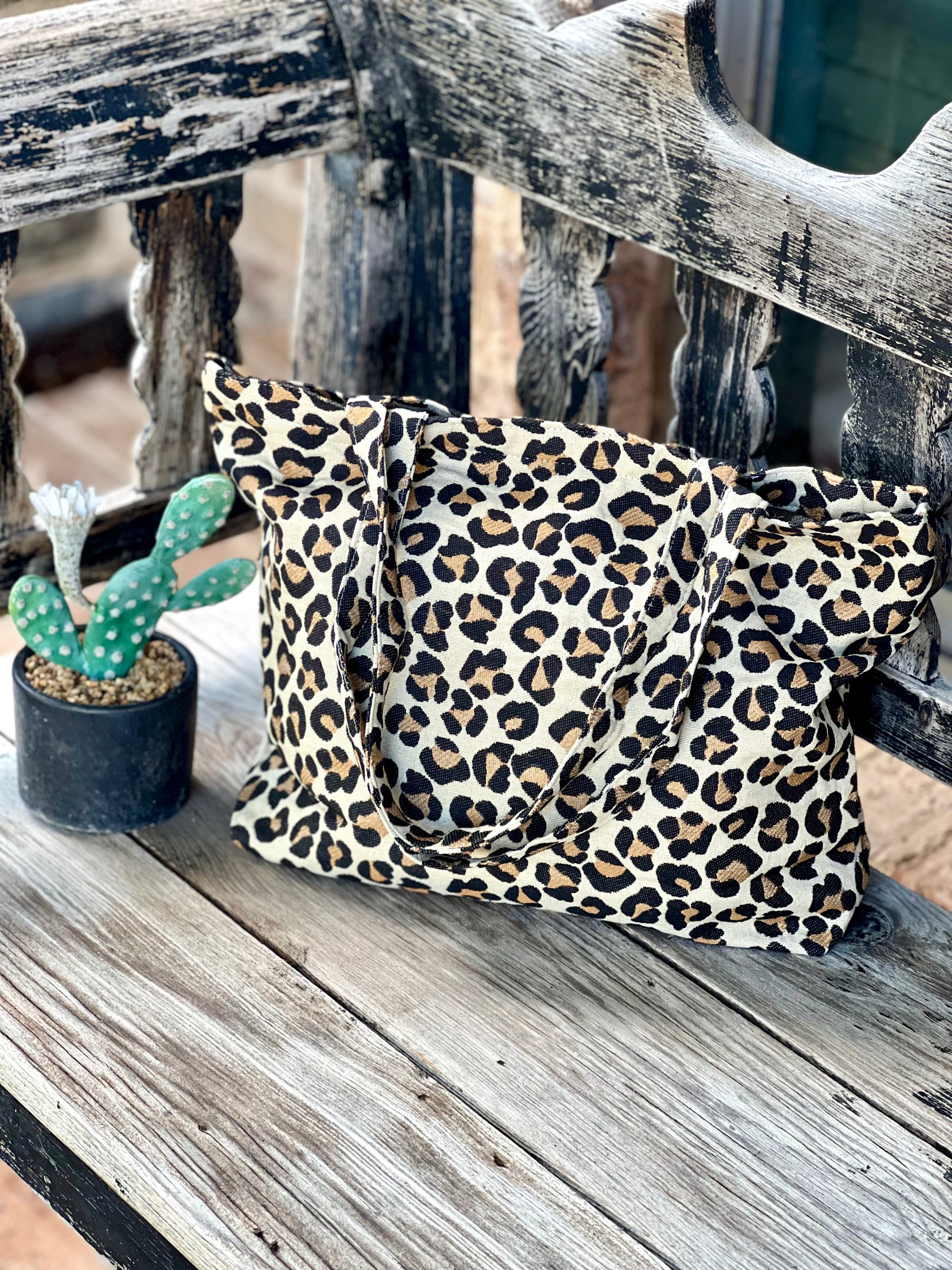 Mia Canvas Leopard Strap Bag