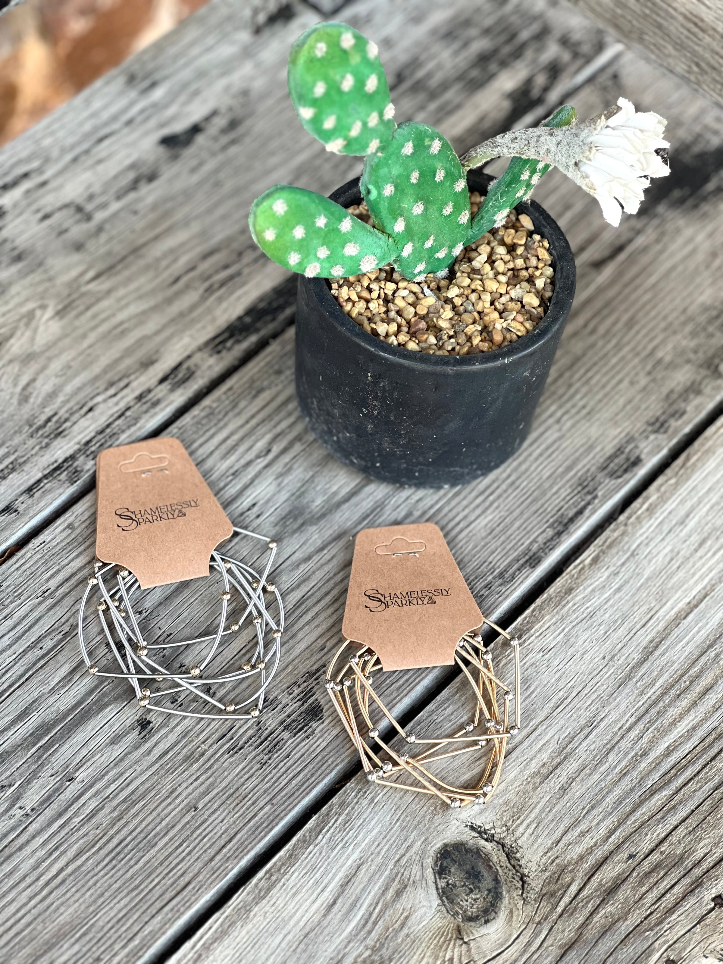 Boho Layered Spring Coil Guitar String Bracelet Set