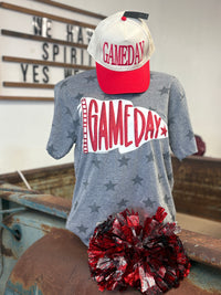 Glitter Red Gameday Pennant on Star Tee