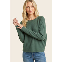 Forest Dolman Sleeve Solid Sweater
