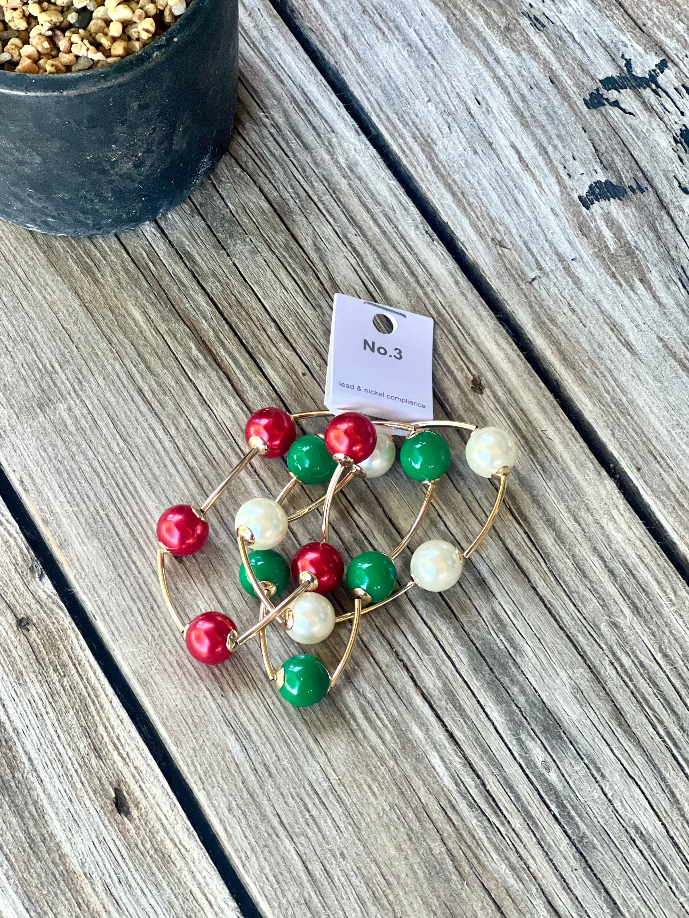 Colored Pearl Ball Ridge Bracelets