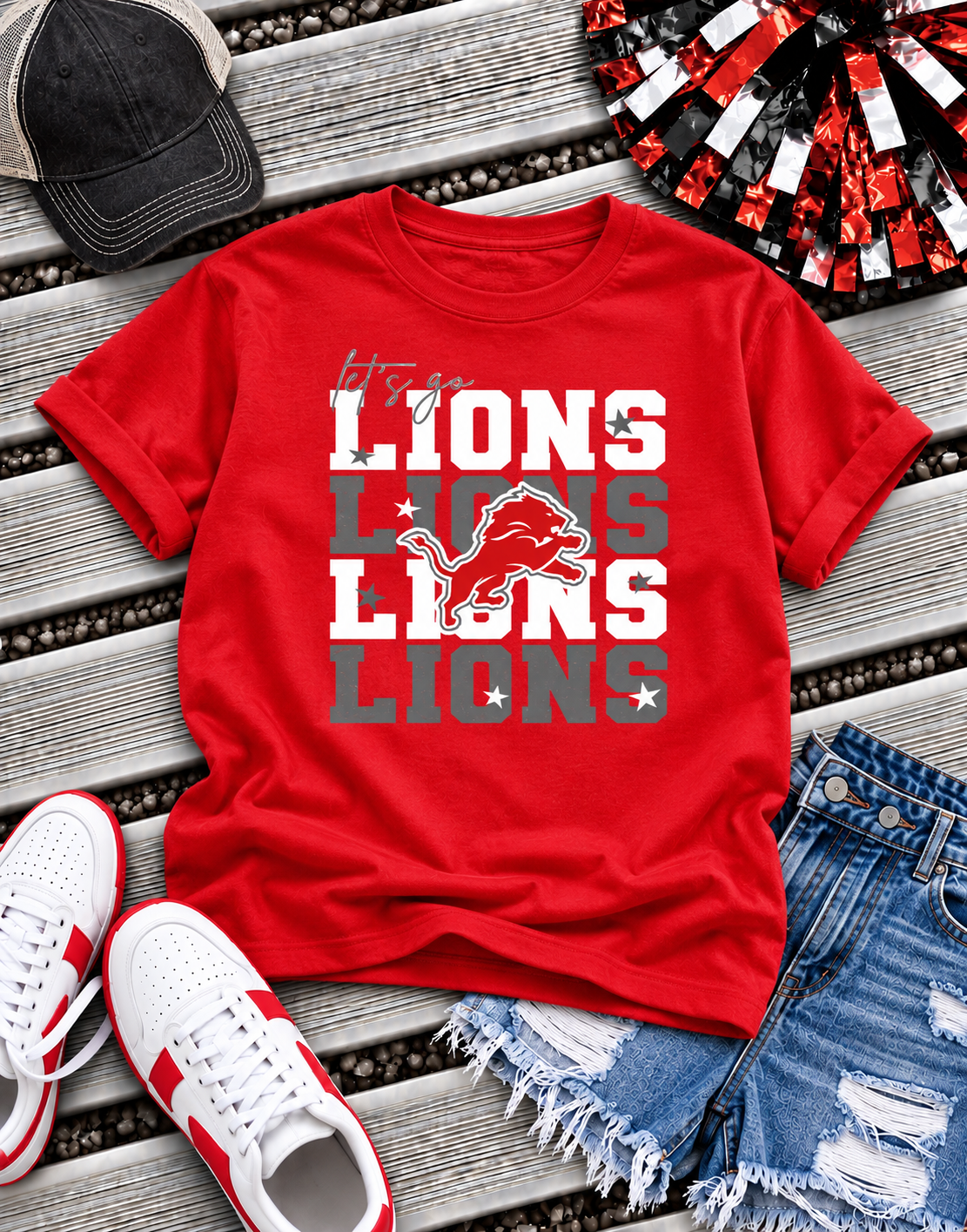 PREORDER | Let’s Go Lions Stacked Tee