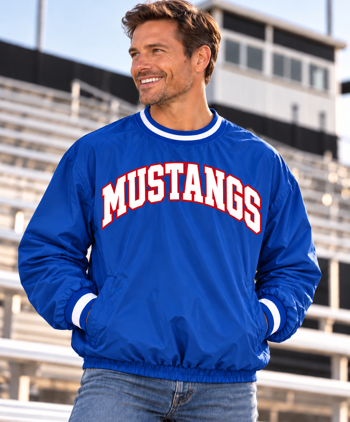 PREORDER | Mustangs Royal Lined Windbreaker Pullover