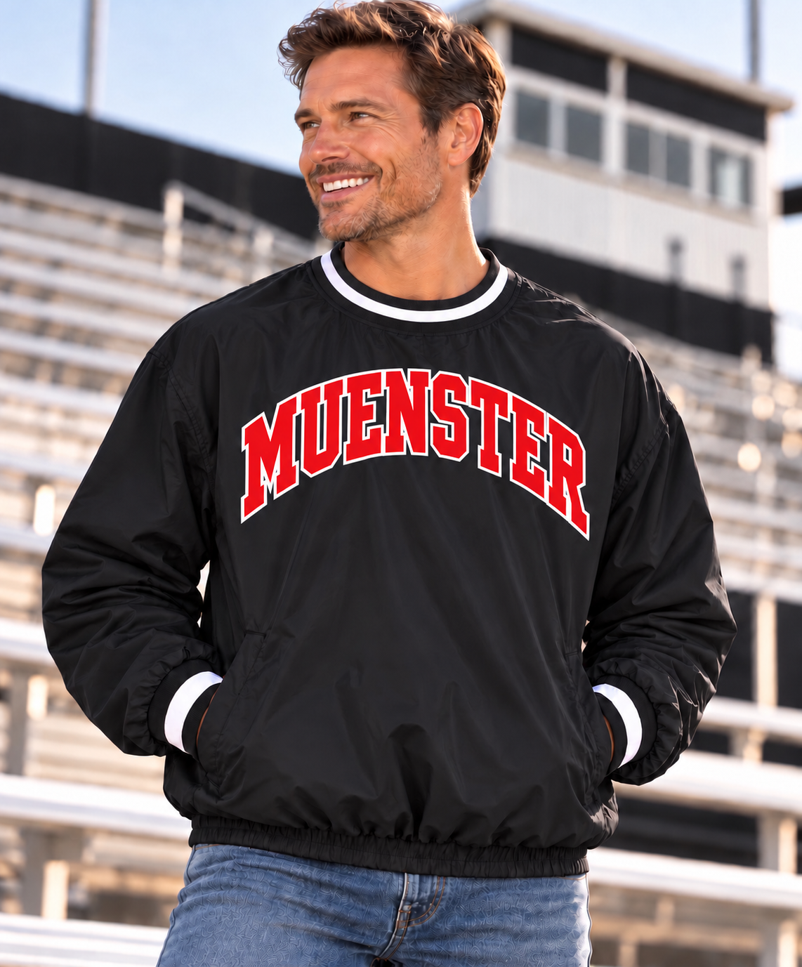 PREORDER | Muenster Black Lined Windbreaker Pullover