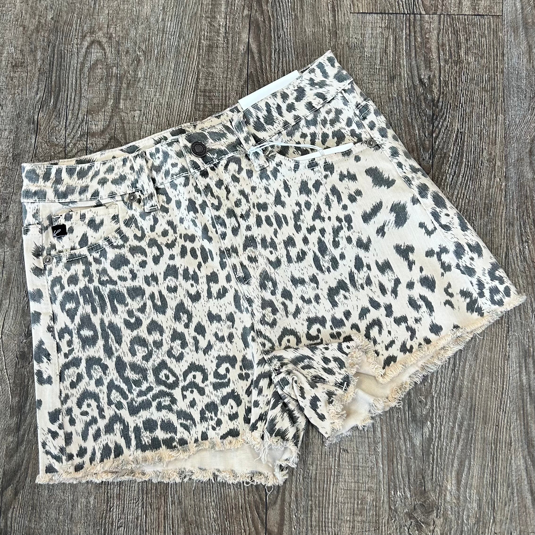 Kancan | Leopard Distressed Shorts