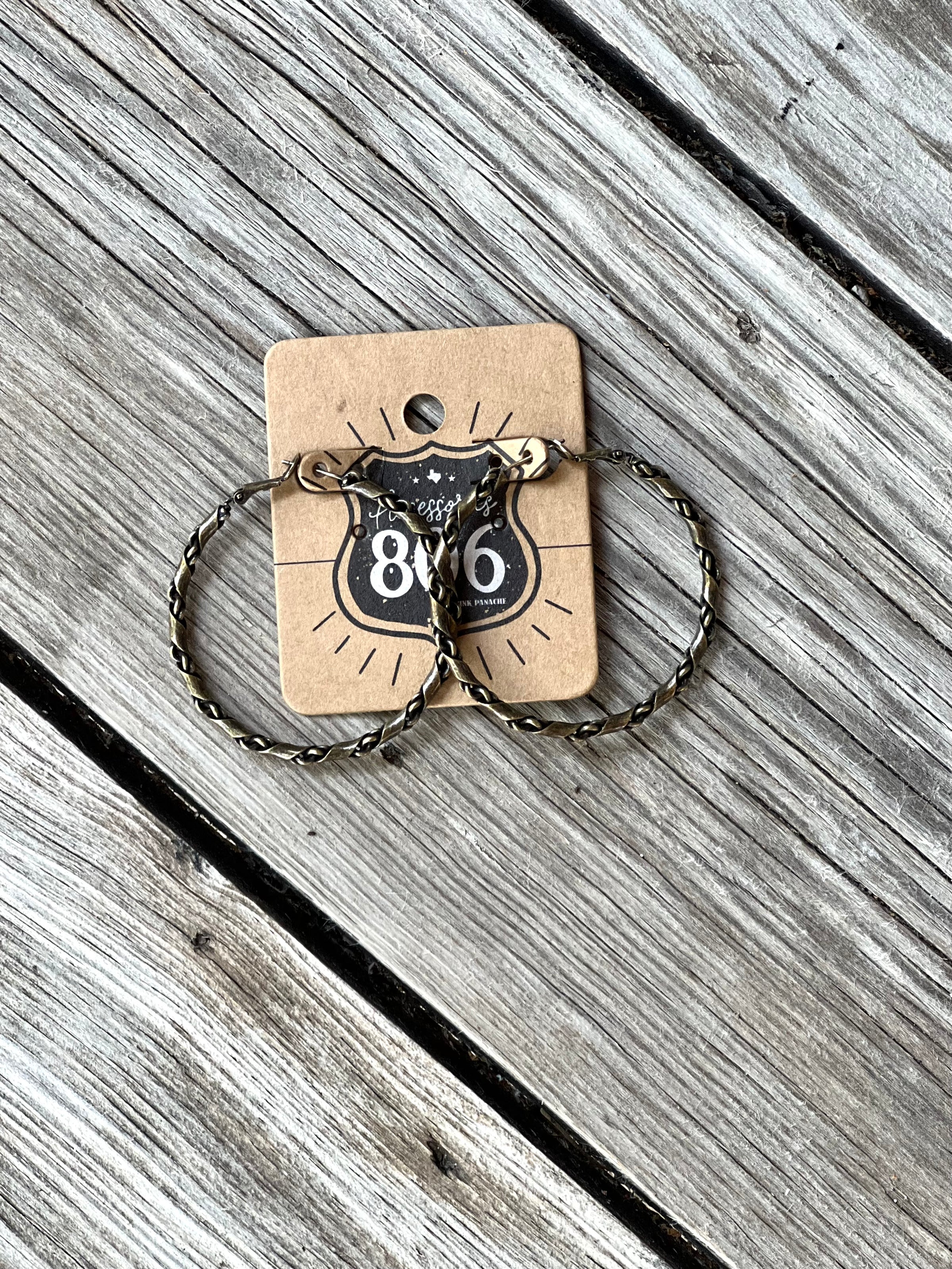 Twisted Lines Vintage Gold Hoops