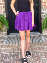 Purple Bleacher Babe Ruffled Skort