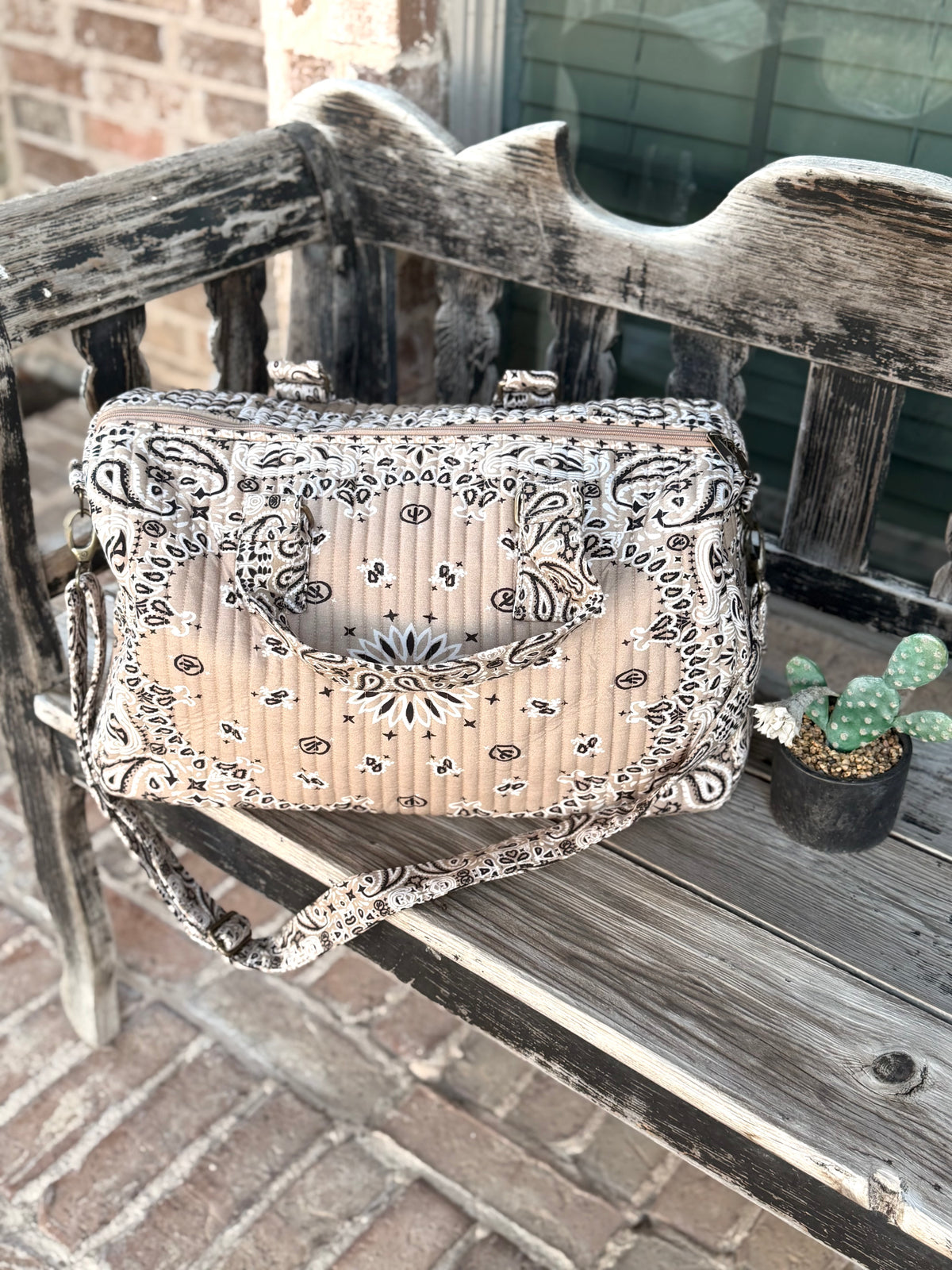Tan Bandana Duffle Bag