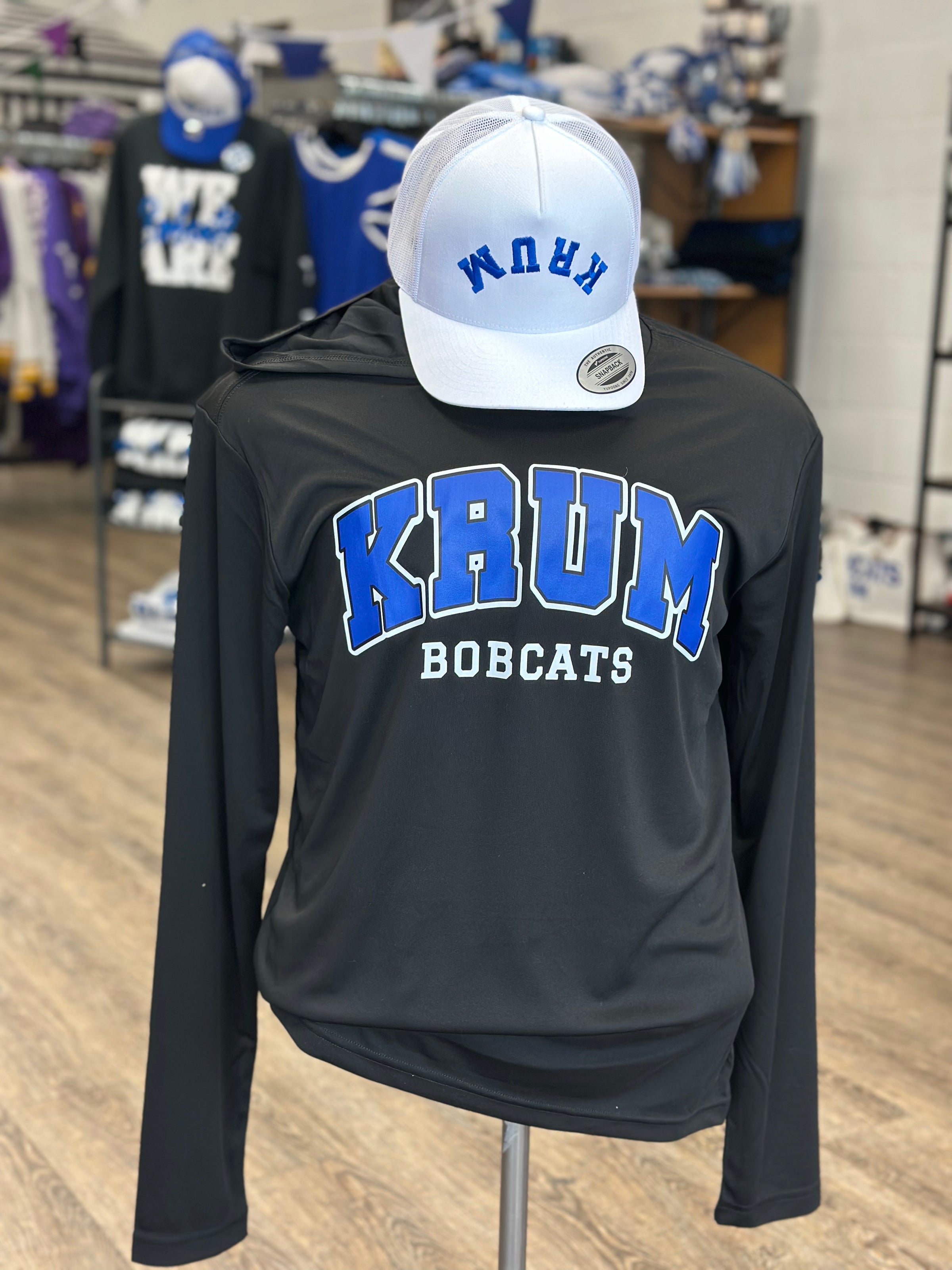 Krum Bobcats Block Dri Fit Long Sleeve Hoodie