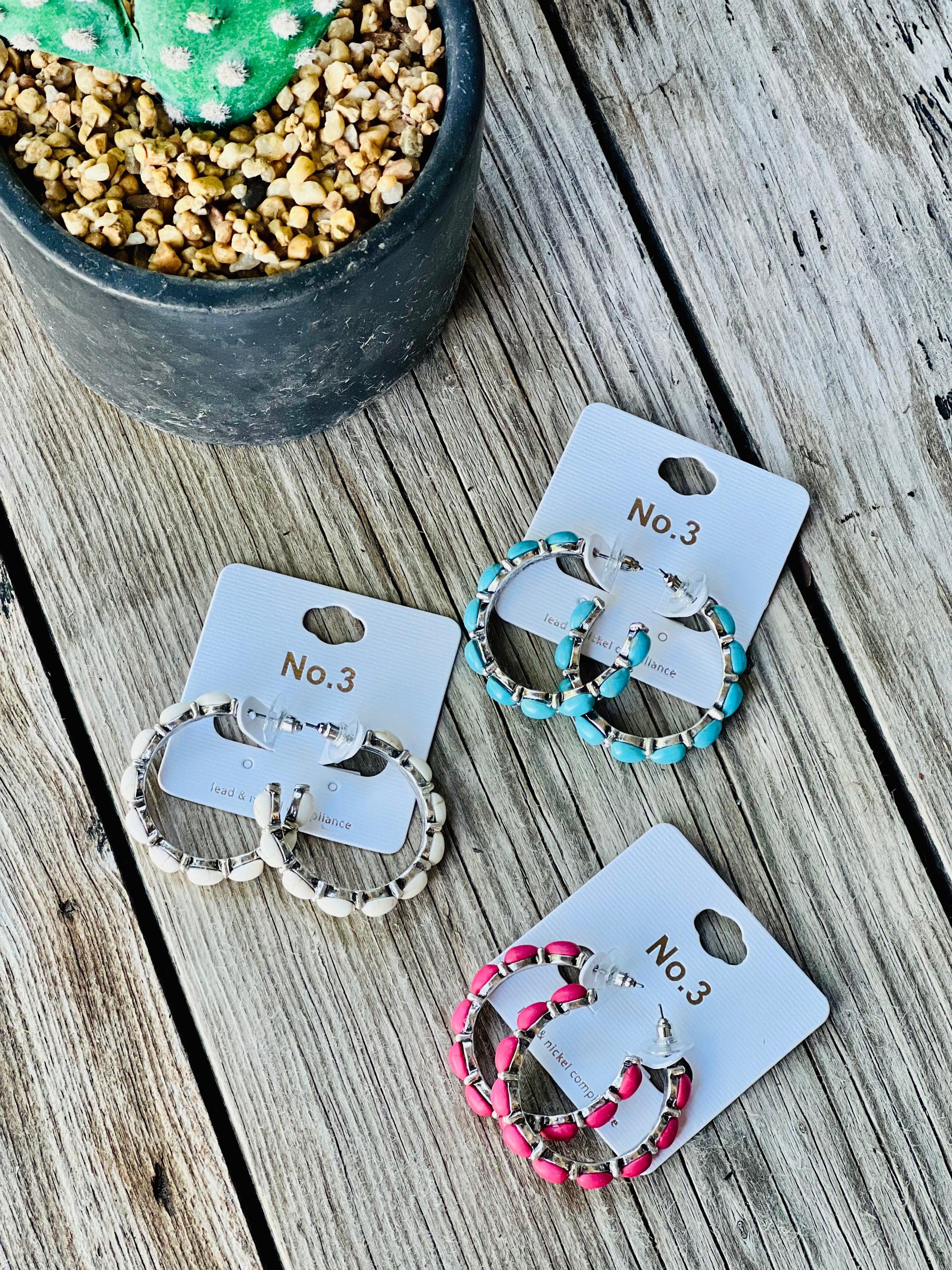 Western Stone Hoop Stud