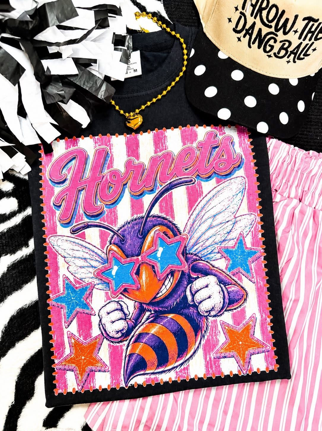 PREORDER | Custom Pink Stripe Vintage Mascot Tees