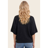 Black Elbow Sleeve Solid Sweater