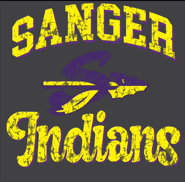 Sanger Indians Vintage Style Tee
