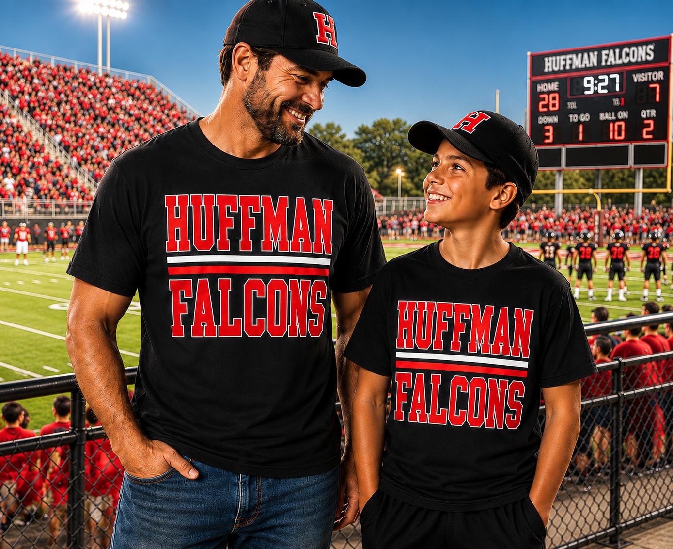 PREORDER | Huffman Falcons Stacked DriFit Tee
