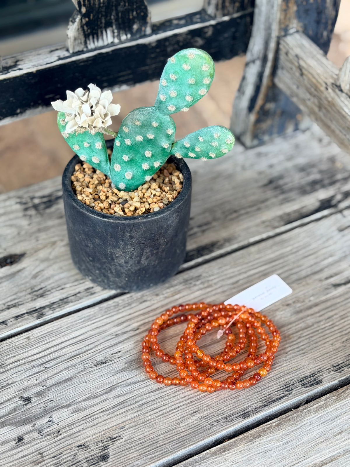Rust Resin Bead Stack Bracelets