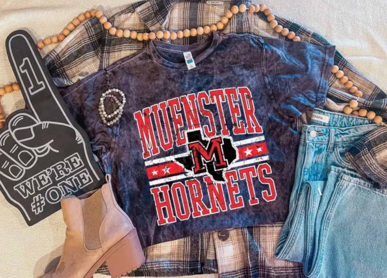 PREORDER | Muenster Hornets Acid Wash Tee
