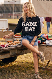 Black Bold Varsity Game Day Sweatshirt