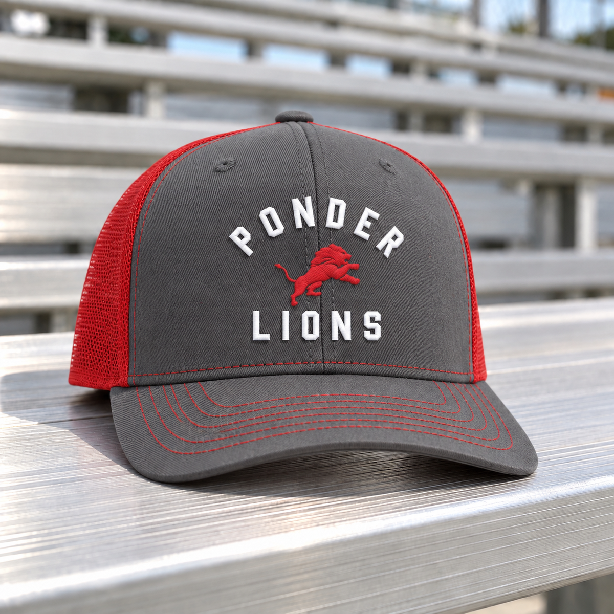 Arched Ponder Red & Charcoal Hat