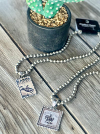Western Beaded Framed Necklace
