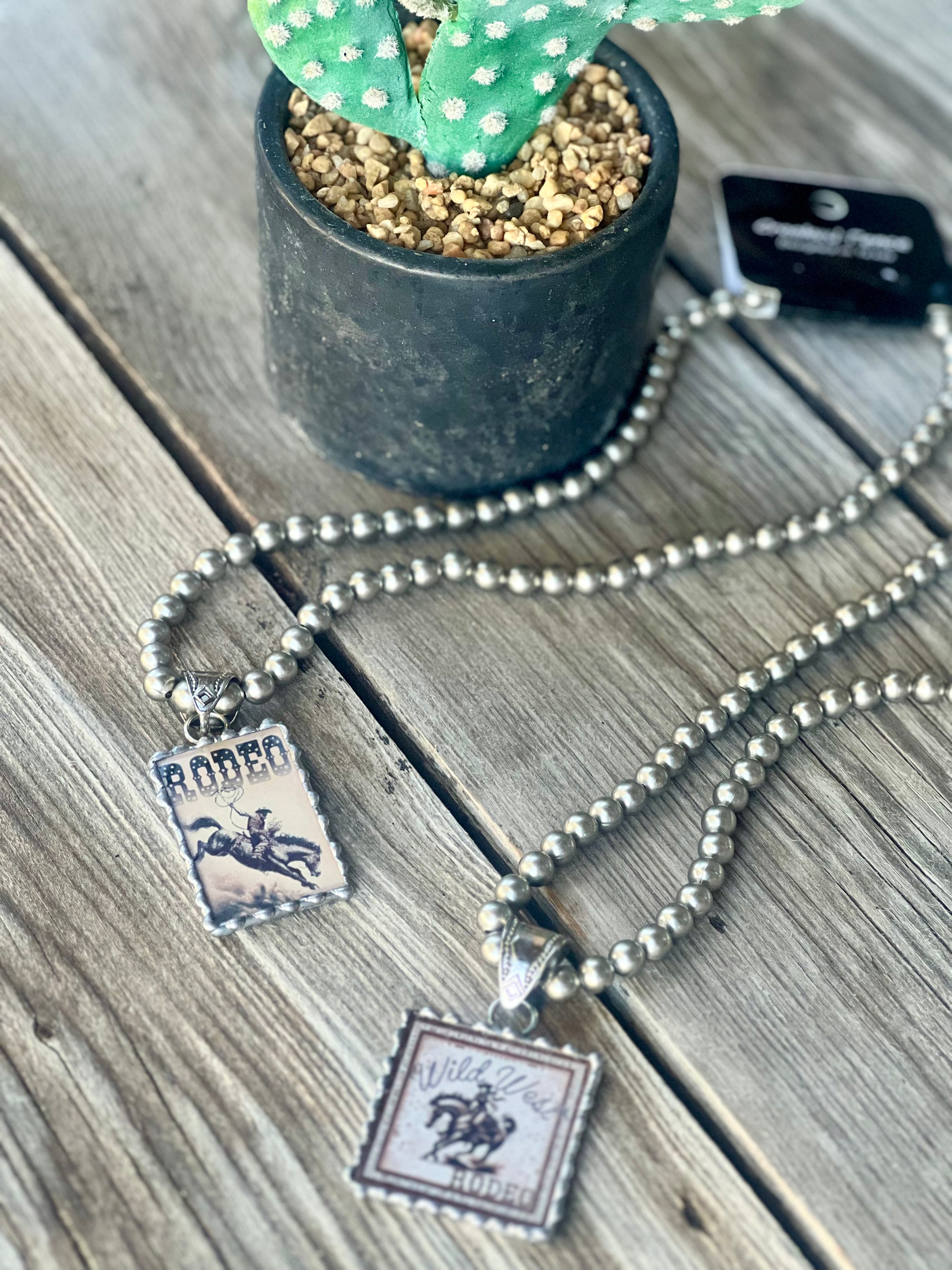 Western Beaded Framed Necklace